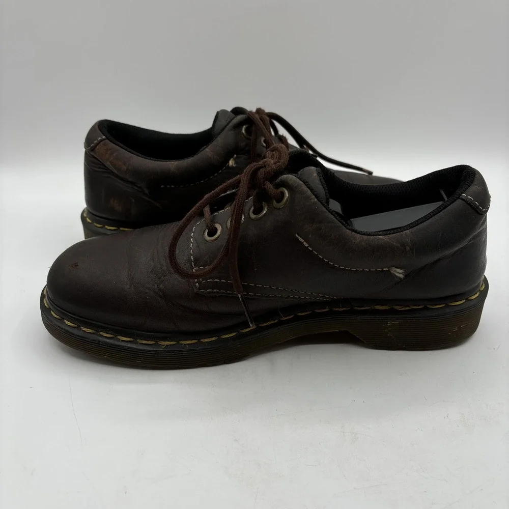 Dr. Martens Boston Shoes Men's Size 7 Brown Leather Derby Oxford Chunky Lace Up